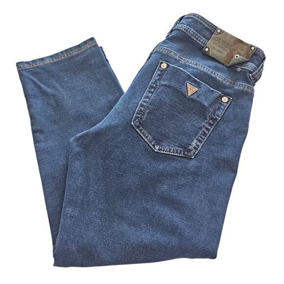 Guess Denim - Vintage Guess Capri Pants Womens 29 Y2K Mid Low Rise Blue Wash Denim